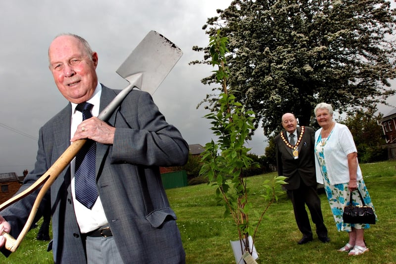 A cherry tree was the new edition to Easington Lane in this 2012 scene to mark the Queen's Diamond Jubilee. President of Easington Lane Community Access Point Harold Watson MBE was pictured with the Mayor and Mayoress of Hetton Coun Allen and Doreen Maddison.