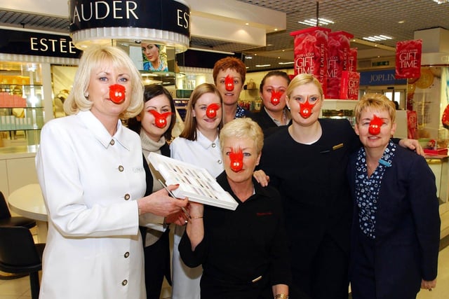 A lovely scene in the cosmetics department where staff took part in a Comic Relief fundraiser.