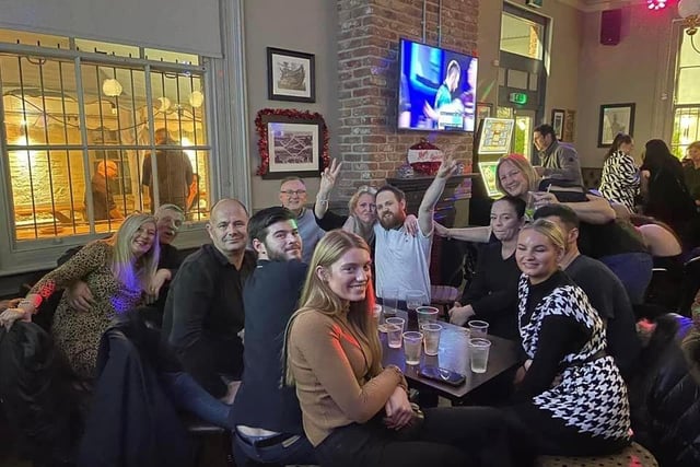 People across the Portsmouth area celebrated New Year's Eve their own way. Here Kerrie Kilford and crew raise a glass at The Fountain pub in North End