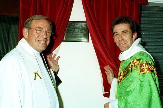 The official opening of the refurbished St Lawrence's community centre Adwick Le St back in 1998 unveiling the plaque left the Archdeacon of Doncaster The Venerable Bernard Holdridge and right the vicar of St Lawrences The Reverend Peter Ingram