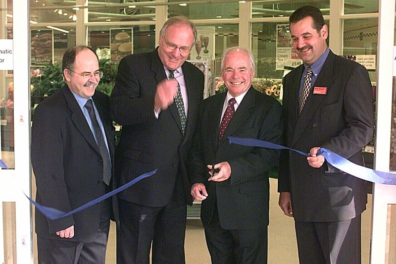 Sainsbury's opened it's revamped store at Meadowhall, in 1999. Left to right, Mohammhed Dajani, Meadowhall director, Ian Coull, director J Sainsbury PLC, Meadowhall chairman, Eddie Healey and the stores manager Philip Finegold.