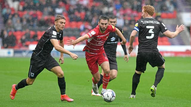 Ben Close in action against MK Dons. Picture: Andrew Roe/AHPIX LTD