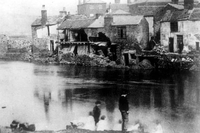 The ruins of Neepsend Lane in Sheffield following the great flood.