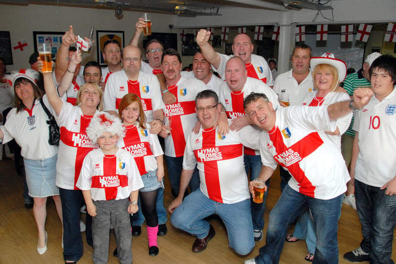 Mansfield Town staff and fans prepare for England's first match of the 2010 World Cup.