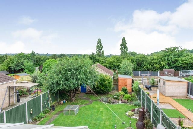 To the rear of the property there is a generous sized garden with a patio and decked area. The garden is mainly laid to lawn and houses a garden shed and games room/workshop. At the rear of the garden there are steps up to a further elevated section.