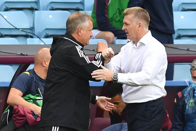 Chris Wilder and Dean Smith will be in opposite dugouts again when Sheffield United take on Aston Villa at Bramall Lane on Wednesday evening. (Photo by Paul Ellis/Pool via Getty Images)
