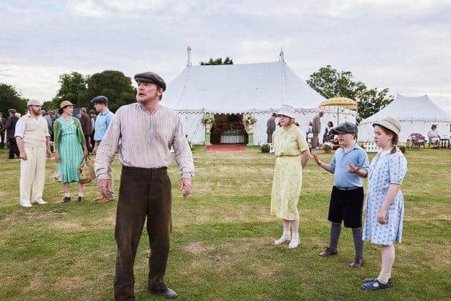 The marquee on Mrs Pumphrey's lawn was filmed at Fountains Abbey Deer Park
