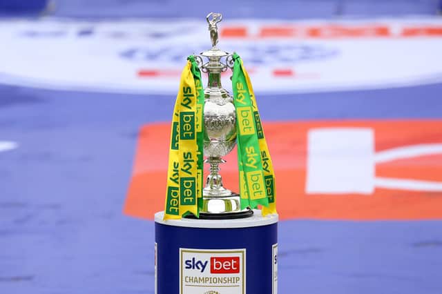 A general view of the Sky Bet Championship trophy that Sheffield United will be competing for next season. (Photo by George Wood/Getty Images)