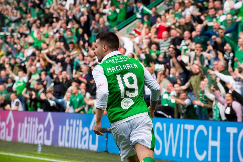 Hibs needed a six-goal win to jump above Rangers in the table and were halfway there after 22 minutes. Rangers came back to lead 5-3 but two late goals by hat-trick hero Jamie Maclaren earned a point.
