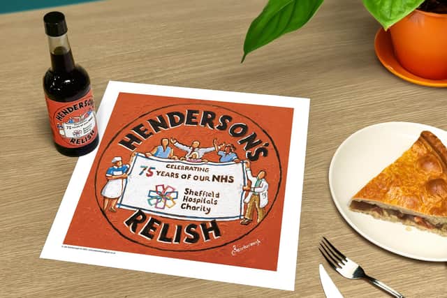 One of the prints featured as part of the limited edition Henderson's Relish bottles.