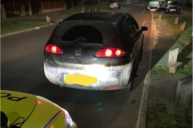 This car was seized by South Yorkshire Police when the driver tested positive for cocaine and cannabis in a roadside check