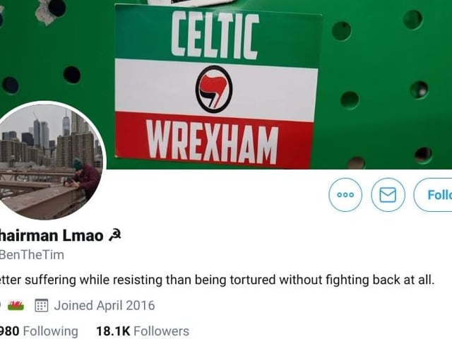 Prominent poster on Twitter from a Celtic persuasion, 'Chairman LMAO' has accrued 18,000 followers at last count.
Twitter - @BenTheTim