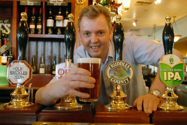 Graeme Jack, manager of the Bamburgh was pictured at the pub 14 years ago after its success in a national real ale competition.