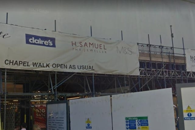 H Samuel was behind scaffolding on Fargate for months before its closure.