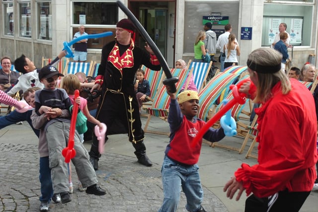 Pirates invaded the Beach on the Moor summer event in August 2007, so youngsters had to fight them off!