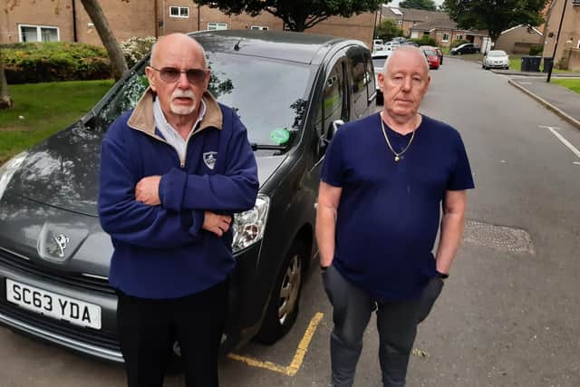 Angry residents John Goddard and David Bowns, on Brick Street, Crookes