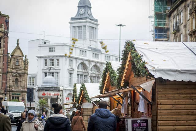 Sheffield Christmas Market has grown from a handful of stalls to a range of over 50 log cabins with Santa's Grotto, a Big Wheel ride and three Albine Bars. 