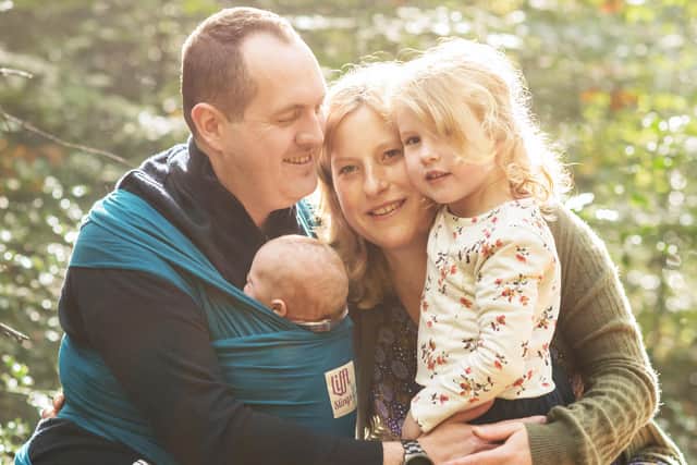 The Lifft family: Michael, Alex, Georgina and Toby Duxbury in Ecclesall Woods.