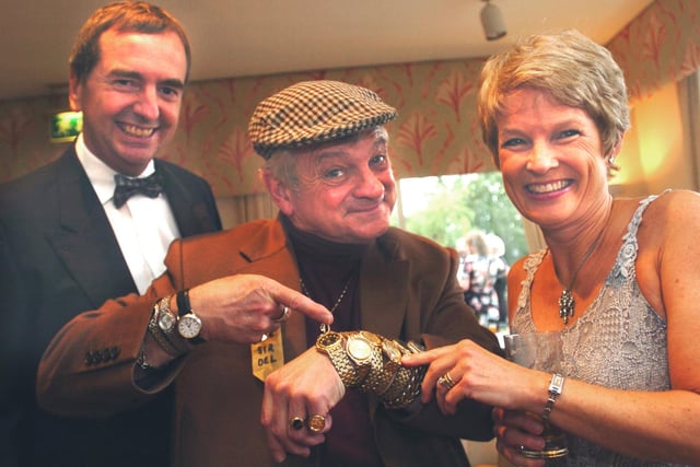 The 2005 Children's Hospital Charity Ball at Baldwins Omega, Sheffield. Alan and Alison Hurndall pictured with lookalike Del Boy