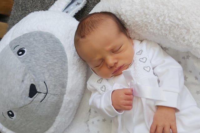Harris was born via C-section on 21 May 2020 to mum Kirsty and dad Andrew, a wee brother for Mila and Max