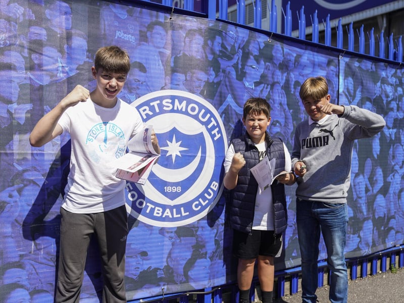 Portsmouth fans arrive at Fratton Park.