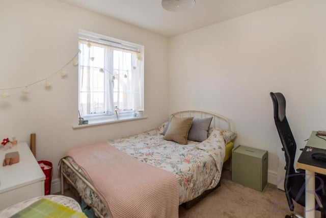 The second bedroom at the Ollerton property has room for a desk if you fancy doing some work from home. The floor is carpeted and the widow double-glazed.