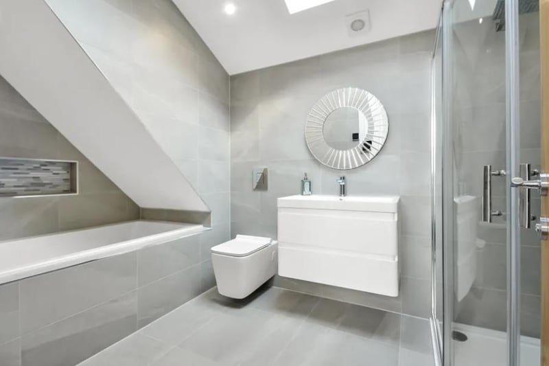 Look inside the bathroom that comes with the house. This four bedroom house in Sea View Road, Drayton is on sale for £725,000.
