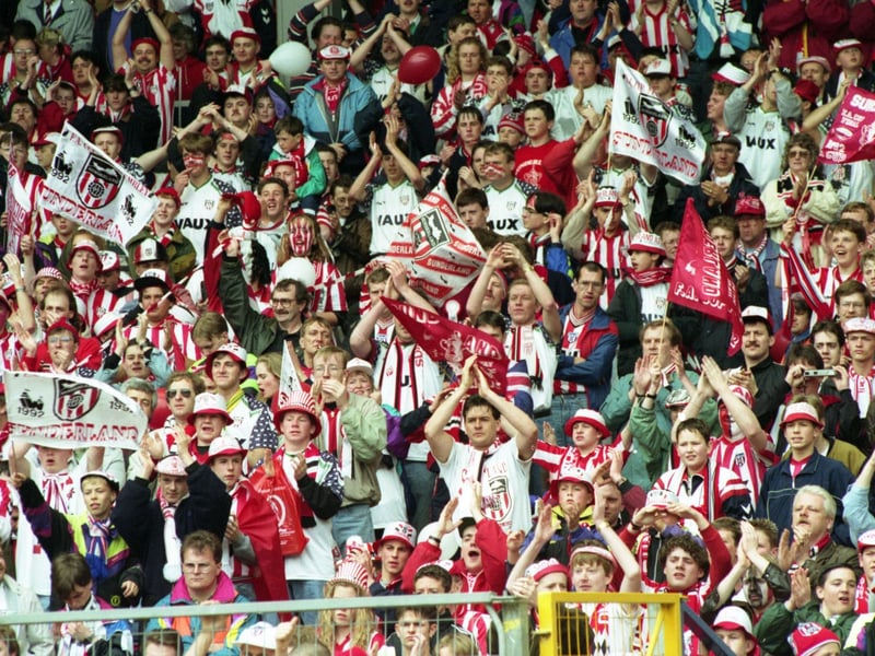 Now here's the travelling army at Wembley for the 2-0 final defeat.