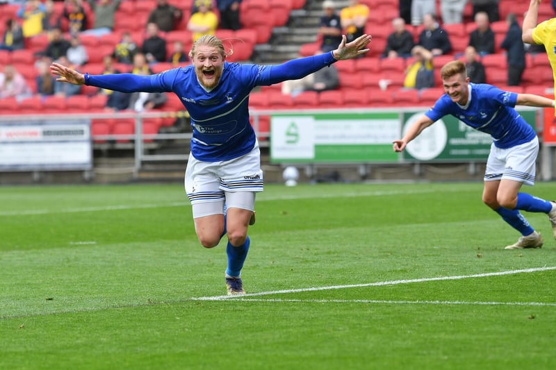 Armstrong's 15 goals on loan from Salford City saw him attract plenty of attention following Pools' promotion as he returned to his parent club. Pools were looking to bring him back to Victoria Park but were ultimately priced out by League Two rivals Harrogate.