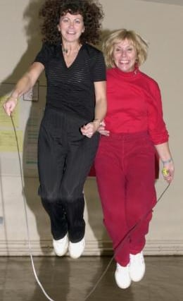 Teachers skip as part of the British Heart Foundation Jump Rope for Heart Scheme in 2000.