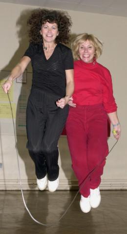 Teachers skip as part of the British Heart Foundation Jump Rope for Heart Scheme in 2000.