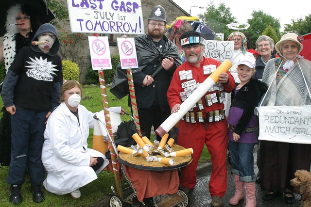 Tideswell carnival, the last gaspers mark the new smoking ban