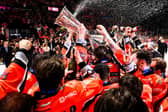 CHAMPIONS: Sheffield Steelers'players celebrate winning the Elite League championship. Picture: Dean Woolley/Steelers Media.