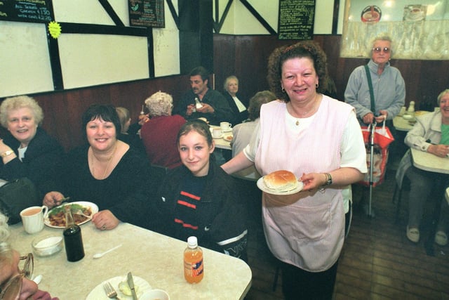 Cherl Copeland was serving in Brookes Tea rooms in the Castle Market in 1999