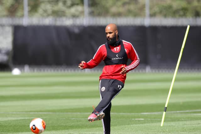 David McGoldrick works out at Sheffield United's training complex: Simon Bellis/Sportimage