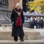 The first wreath was laid by Lord Mayor of Sheffield, Councillor Gail Smith.
