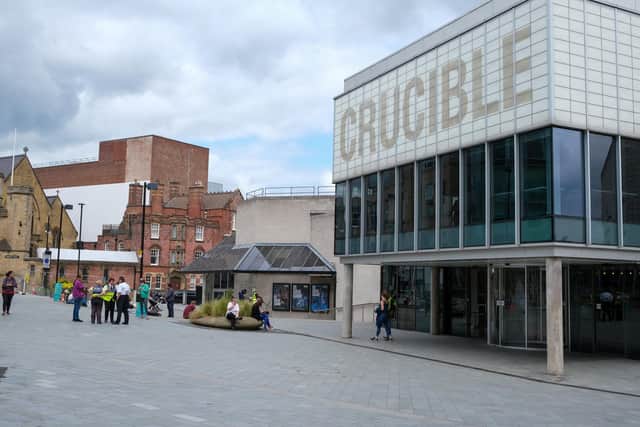 Crucible theatre with no one outside waiting for COVID jabs