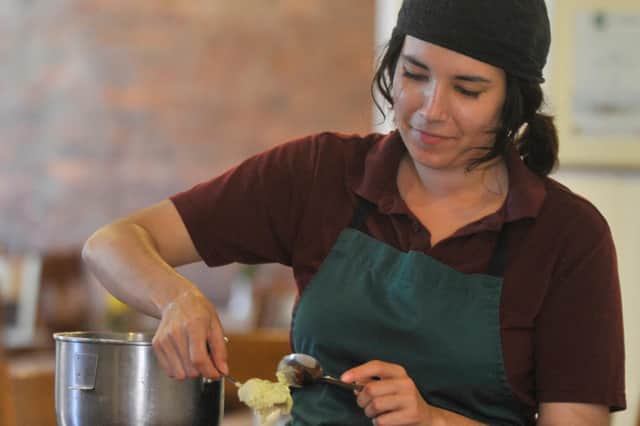 Food blogger Komal Khan, who writes as The Girl Who Ate the World, is pictured at Fusion Cafe at Butcher Works Arundel Street, Sheffield, where she was working as a chef