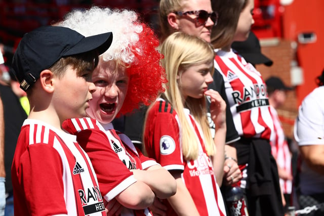 Young Sheffield United fans prior to the start o the Sky Bet Championship Play-Off Semi Final 1st Leg match between Sheffield United and Nottingham Forest at Bramall Lane