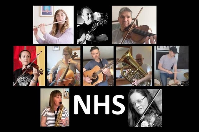 Rob Whale wrote 'The NHS Song', a collaborative lockdown recording, to raise money for the NHS. Pictured are all the contributors.