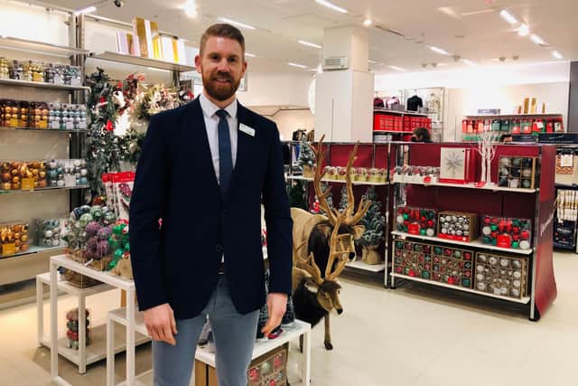 M&S Food Hall at the department store on Fargate is open for essential food and products. New M&S Sheffield manager, Chris Venters.