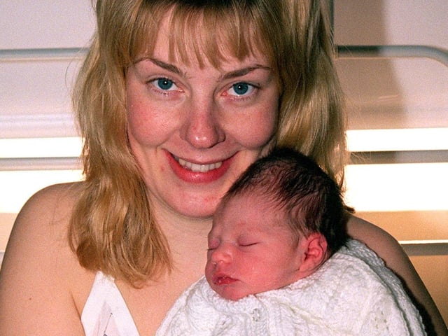 New Year's Day babies at the Northern General Hospital, Sheffield. Michaela Bramhall of Parson Cross with baby girl MORGAN...6ln 6ozs born at 5.12am