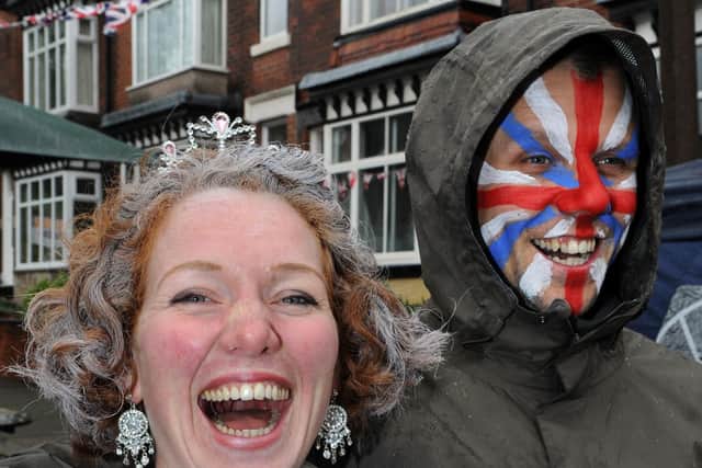 Local Residents Heidi and Liam Heslop celebrating the Queen's jubilee in Dovedale Road Nether Edge Sheffield 
 See story Jeni Harvey Picture Chris Lawton  3rdJune  2012