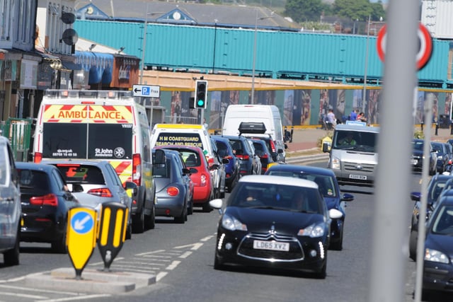Under the eased lockdown restrictions people are now allowed to travel to destinations to enjoy exercise, with heavy traffic seen in Seaburn as people drove to the beach.