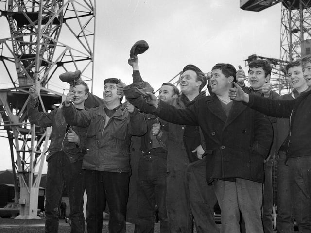 John Brown's shipyard have a contract to build the new liner Q4 - Shipyard workers celebrate the news