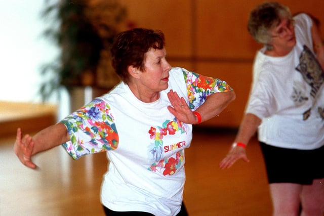 Ladies taking part in the exercise class at the over 50s keep-fit session at Ponds Forge in 1999