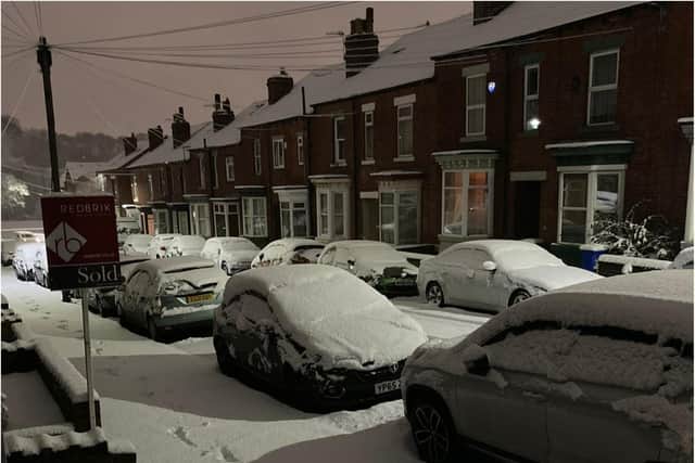 A weather warning for snow is in place for Sheffield