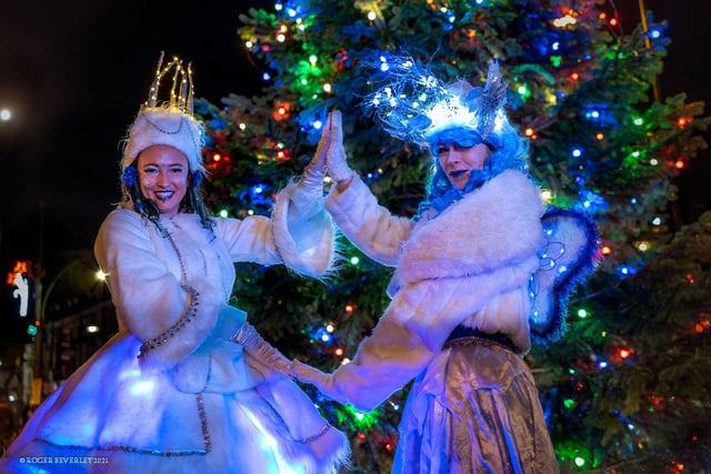 The Ice Queens from the Buxton Sparkles lantern parade