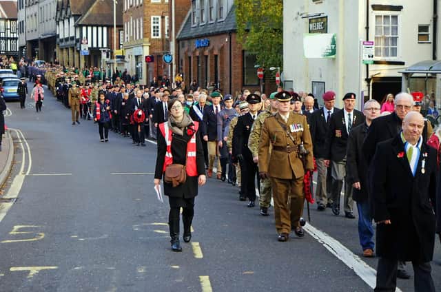 There was then a procession to the war memorial outside Chesterfield Town Hall.