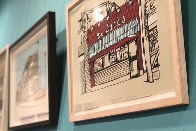 Jo Peel artwork on display in John Lewis by @zoes_events_in_store